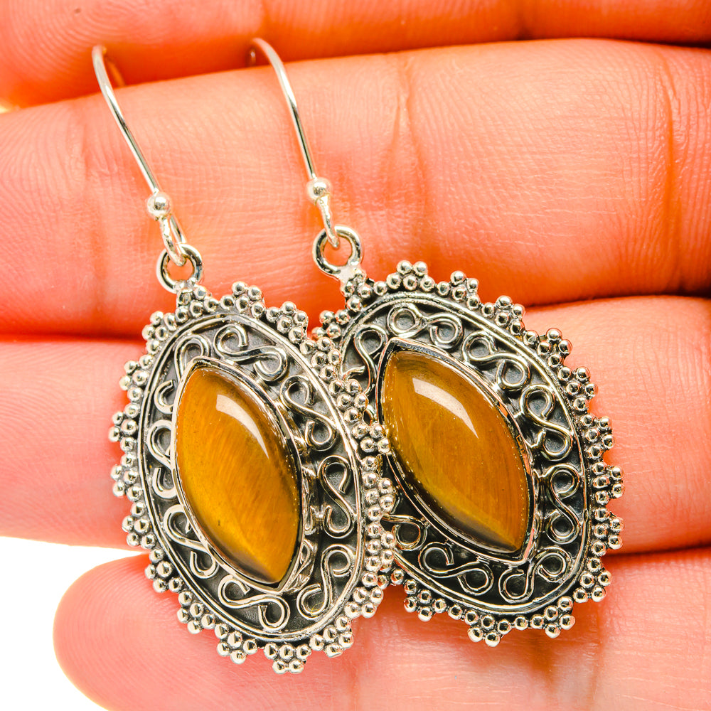 Tiger Eye Earrings handcrafted by Anasilvercos - EARR418547