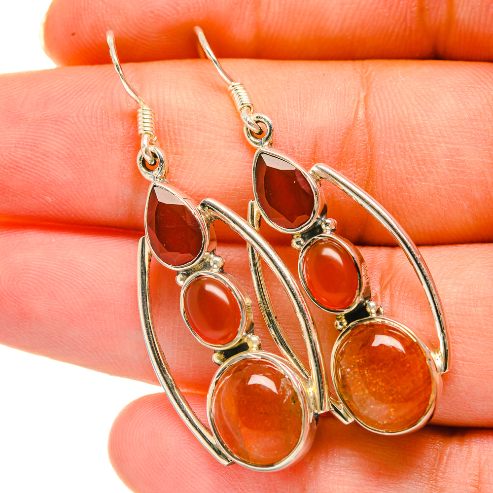 Carnelian Earrings handcrafted by Anasilvercos - EARR418567