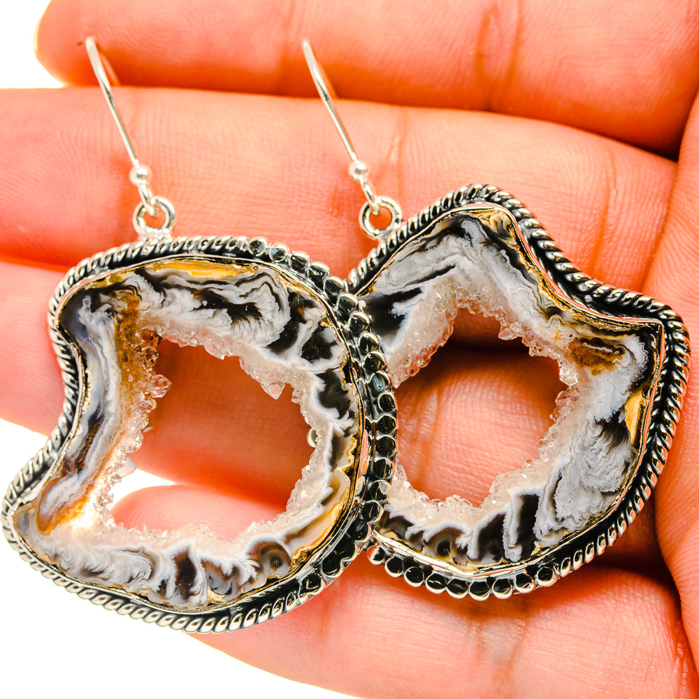 Coconut Geode Druzy Earrings handcrafted by Anasilvercos - EARR418580