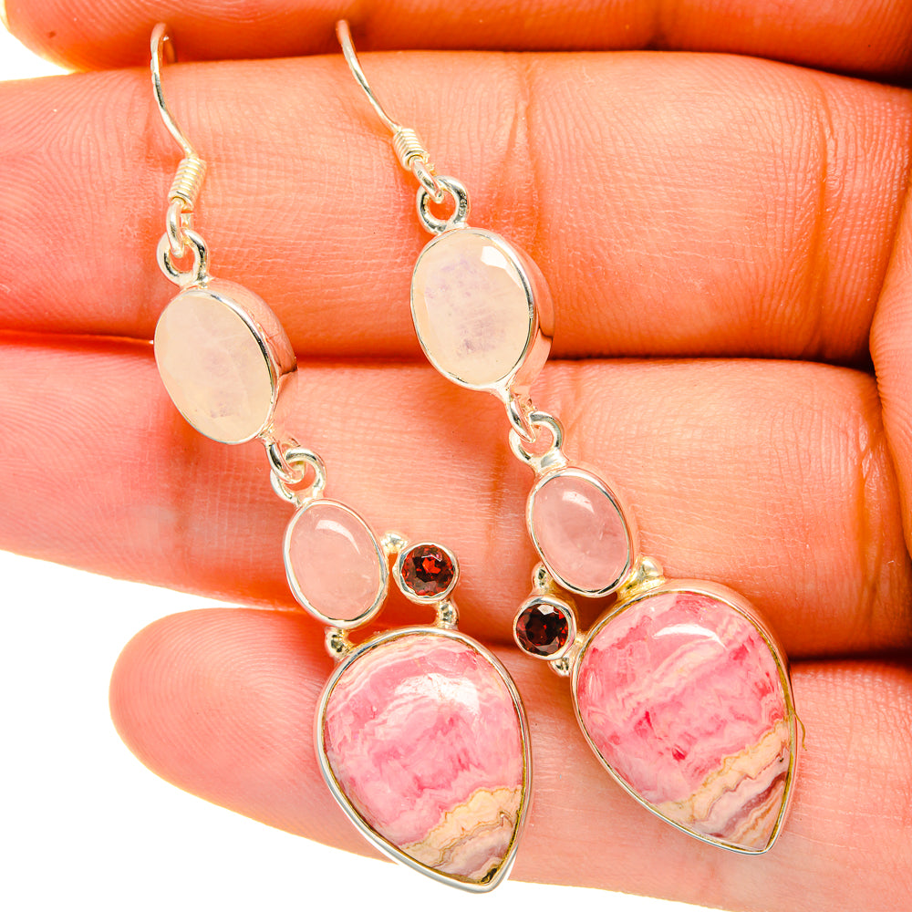 Rhodochrosite Earrings handcrafted by Anasilvercos - EARR418583