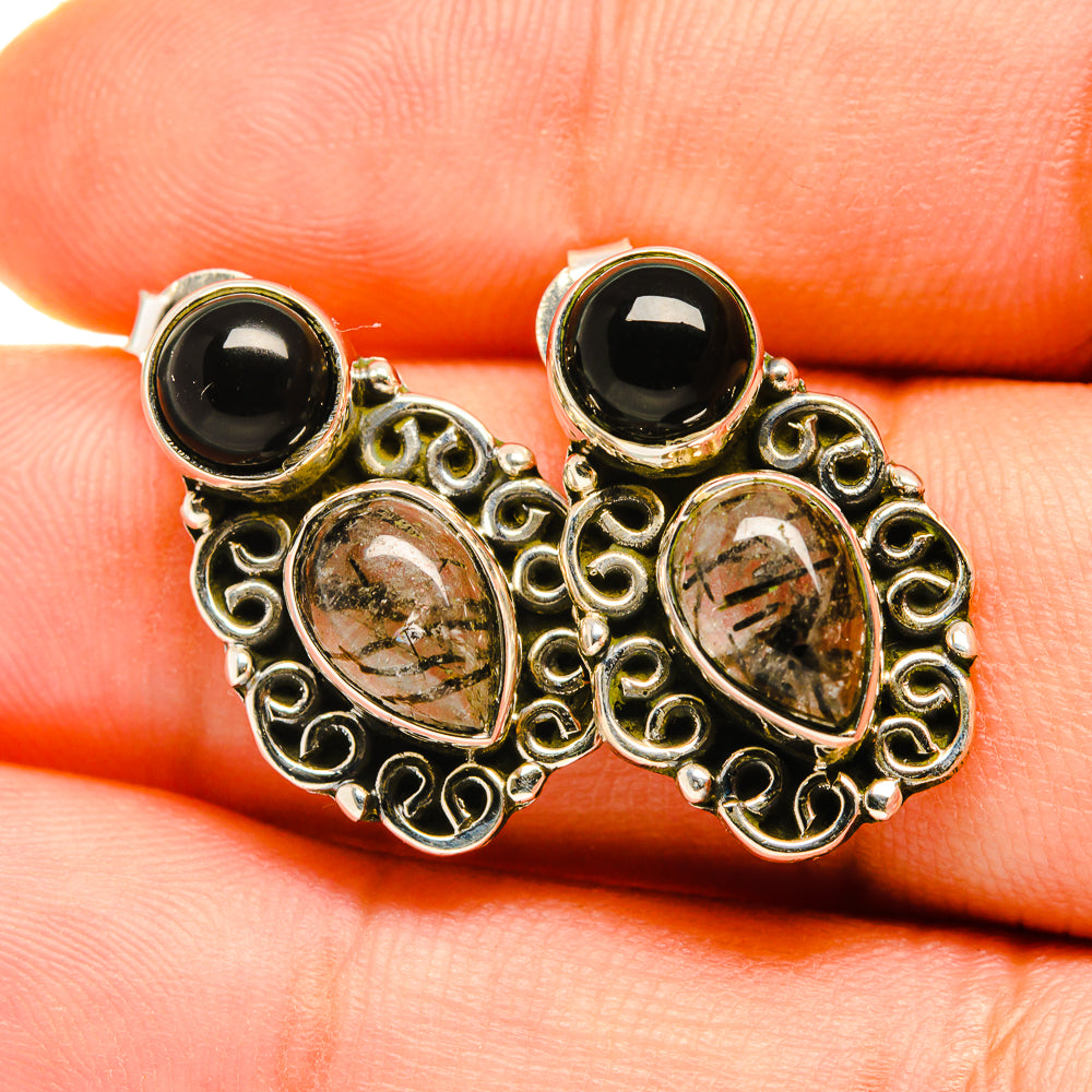Tourmalinated Quartz Earrings handcrafted by Anasilvercos - EARR418588