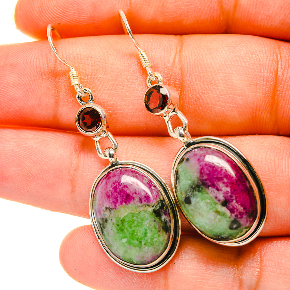 Ruby Zoisite Earrings handcrafted by Anasilvercos - EARR418591