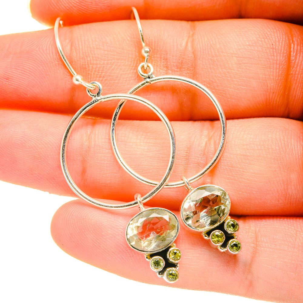 Green Amethyst Earrings handcrafted by Anasilvercos - EARR418603
