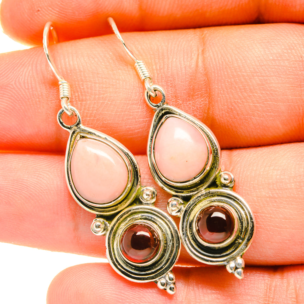 Pink Opal Earrings handcrafted by Anasilvercos - EARR418616