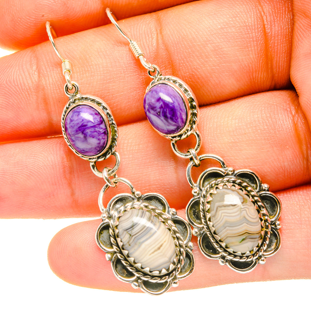 Laguna Lace Agate Earrings handcrafted by Anasilvercos - EARR418626