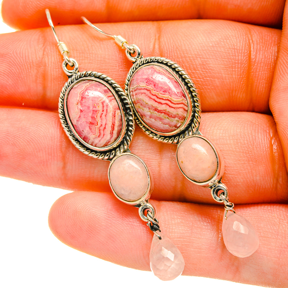 Rhodochrosite Earrings handcrafted by Anasilvercos - EARR418629