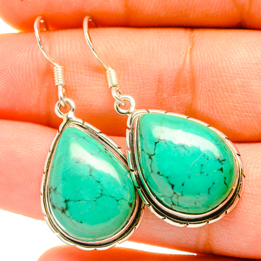 Tibetan Turquoise Earrings handcrafted by Anasilvercos - EARR418652