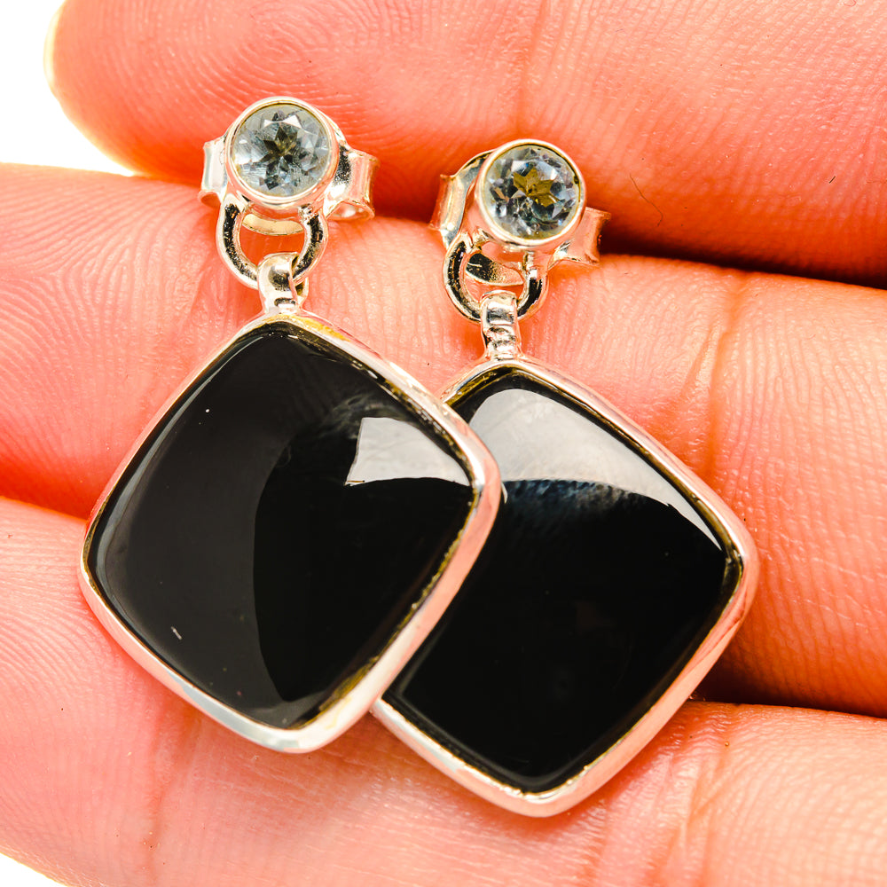 Black Onyx Earrings handcrafted by Anasilvercos - EARR418662