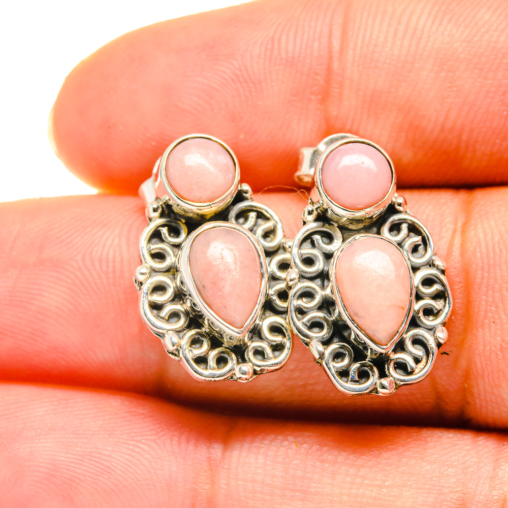 Pink Opal Earrings handcrafted by Anasilvercos - EARR418665