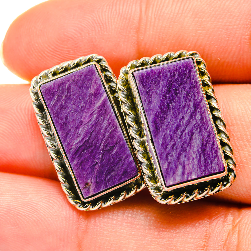 Charoite Earrings handcrafted by Anasilvercos - EARR418679