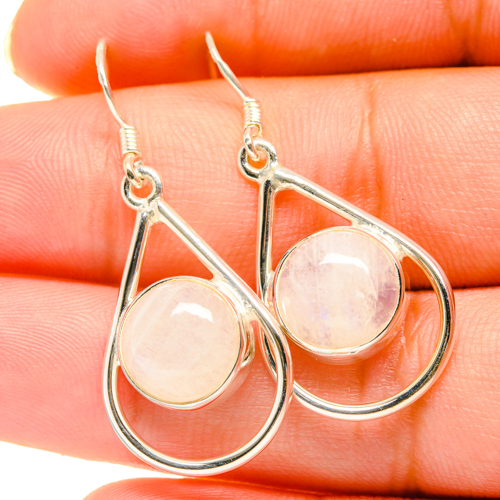 Rainbow Moonstone Earrings handcrafted by Anasilvercos - EARR418681