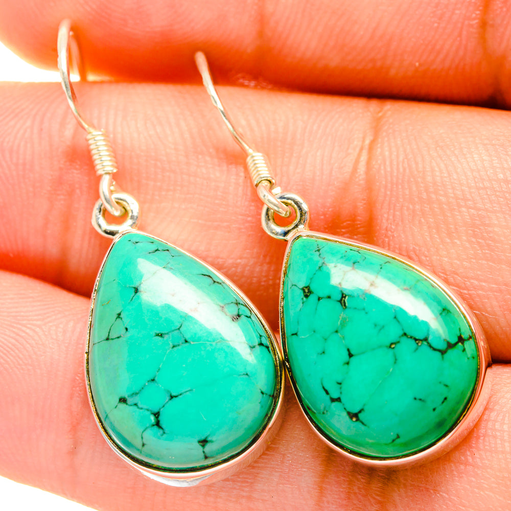 Tibetan Turquoise Earrings handcrafted by Anasilvercos - EARR418686