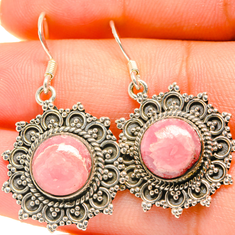 Rhodochrosite Earrings handcrafted by Anasilvercos - EARR418693