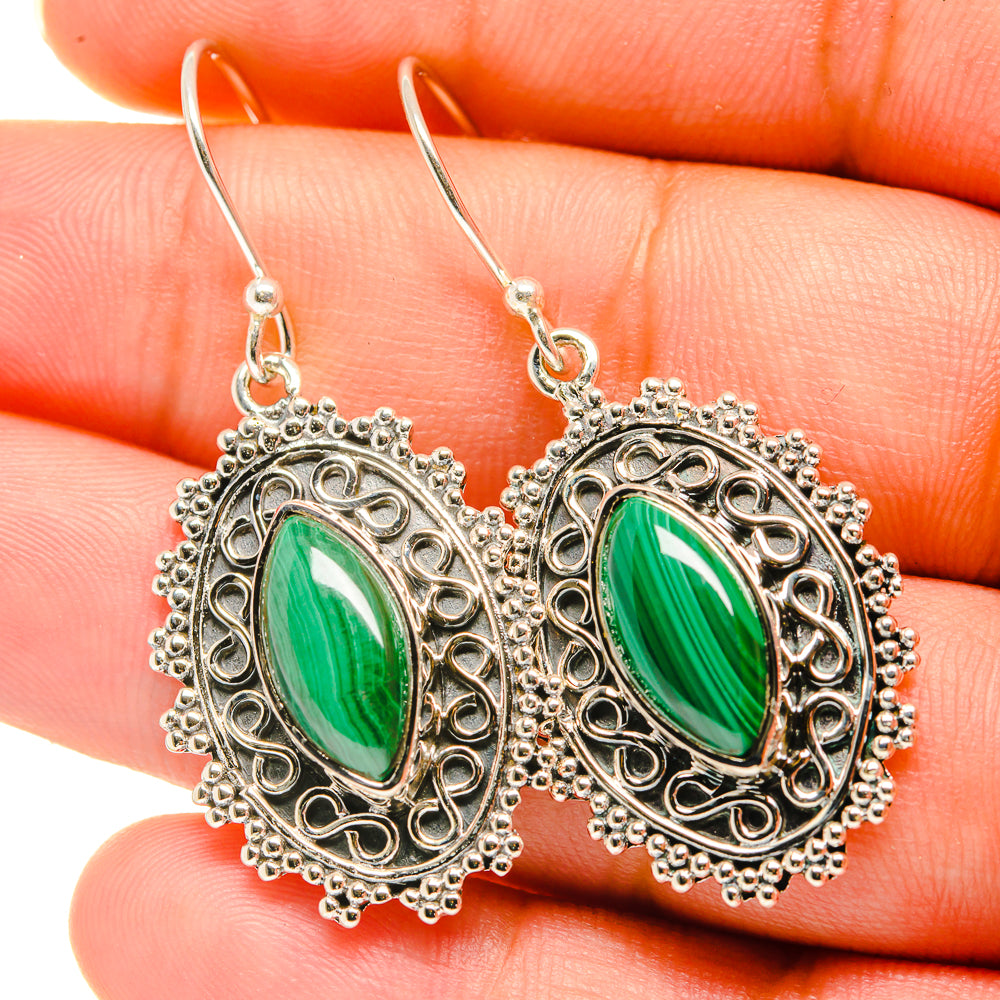 Malachite Earrings handcrafted by Anasilvercos - EARR418695