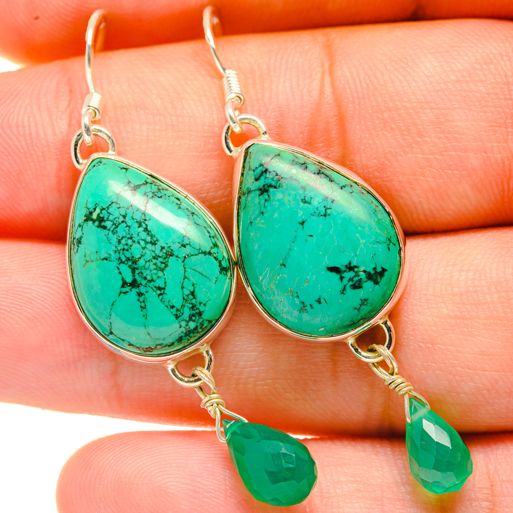 Arizona Turquoise Earrings handcrafted by Anasilvercos - EARR418709