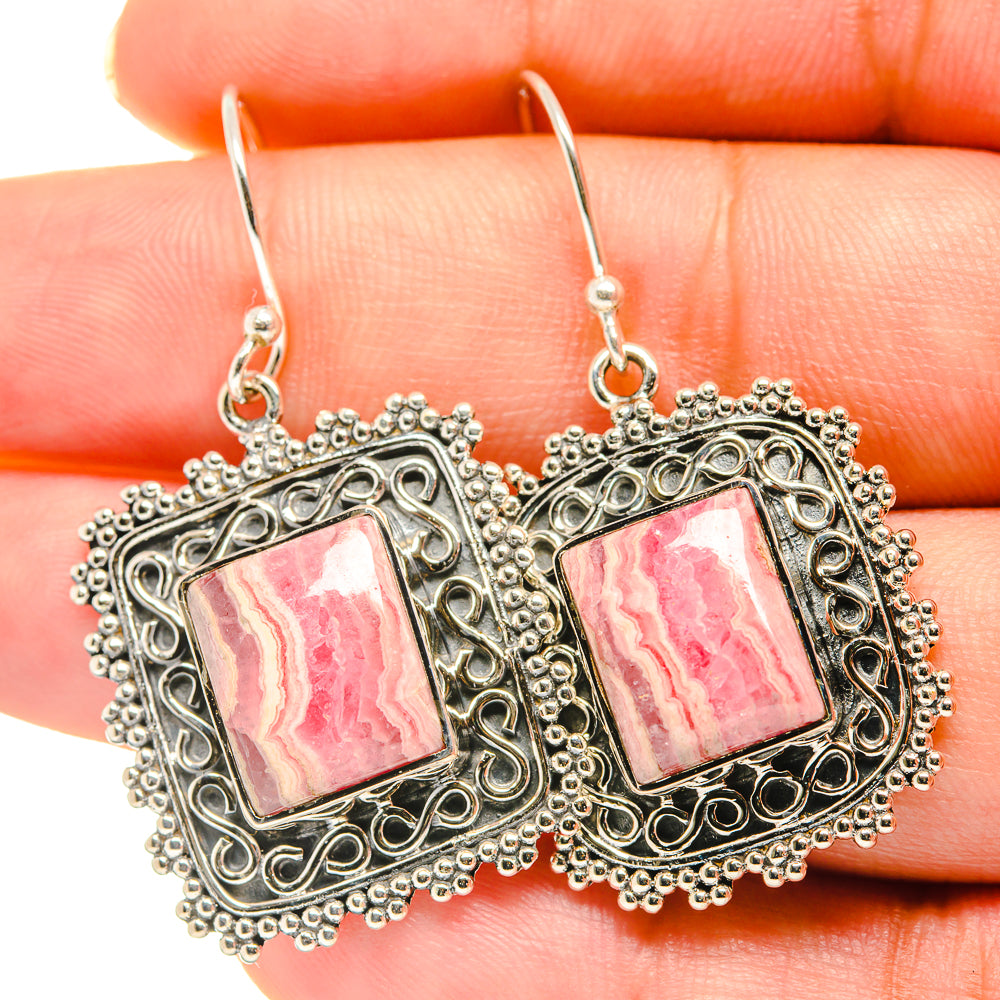 Rhodochrosite Earrings handcrafted by Anasilvercos - EARR418732