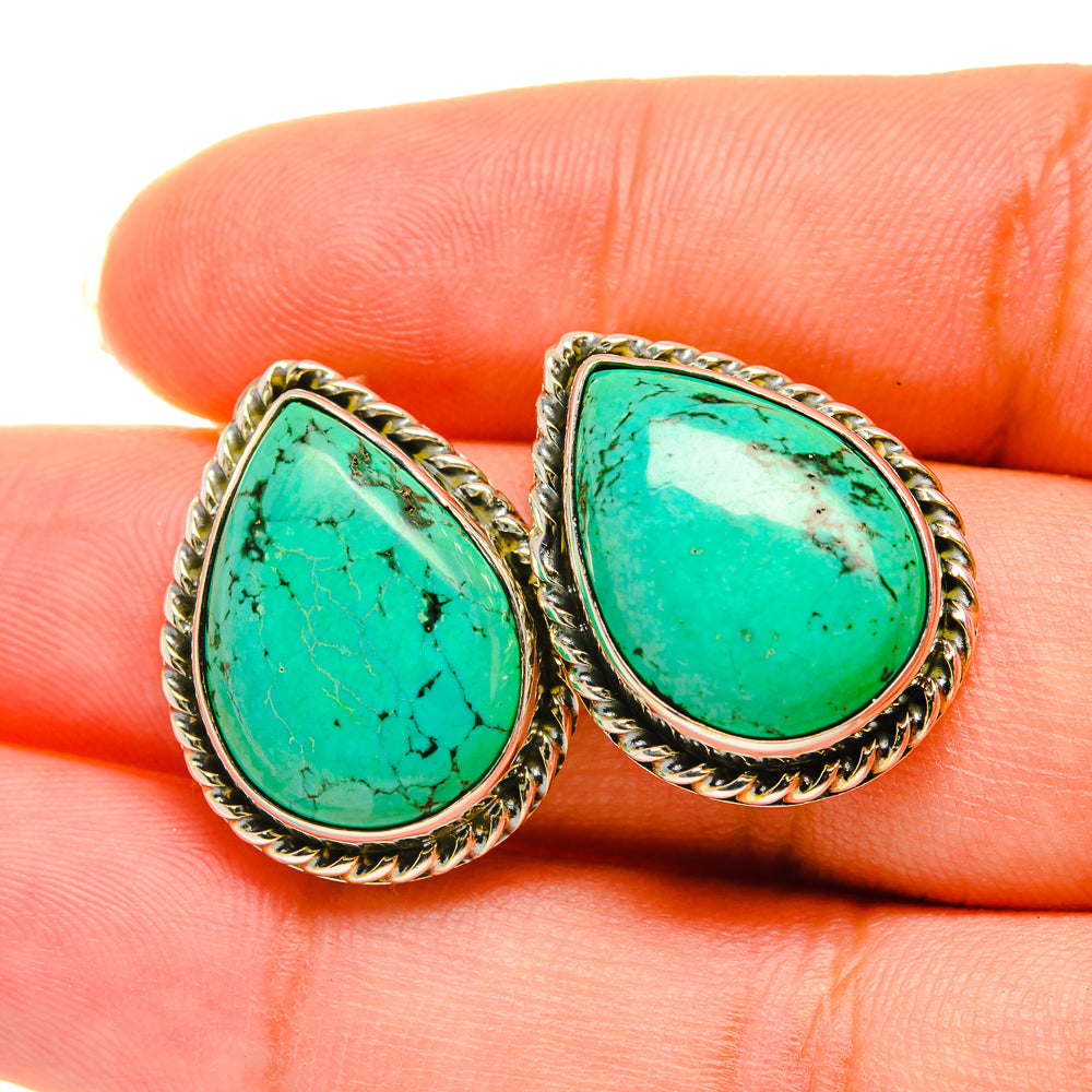 Arizona Turquoise Earrings handcrafted by Anasilvercos - EARR418753