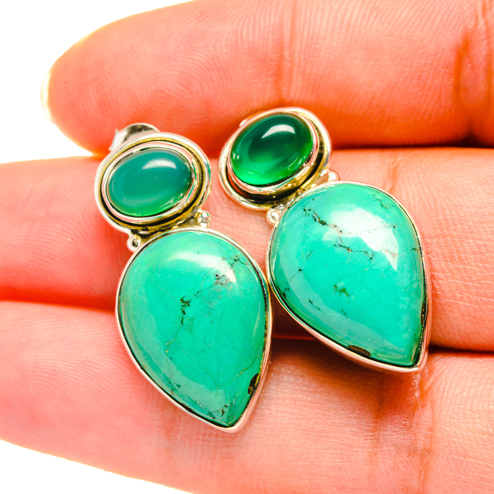 Arizona Turquoise Earrings handcrafted by Anasilvercos - EARR418765