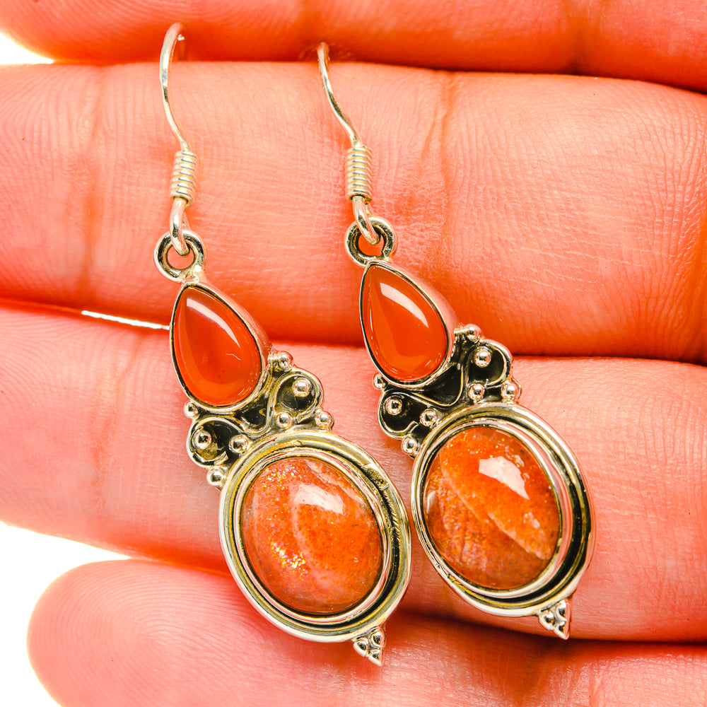 Sunstone Earrings handcrafted by Anasilvercos - EARR418766