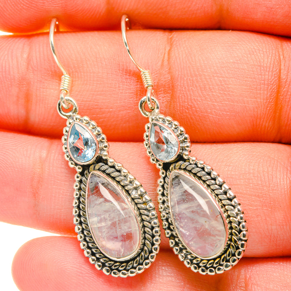 Rainbow Moonstone Earrings handcrafted by Anasilvercos - EARR418767