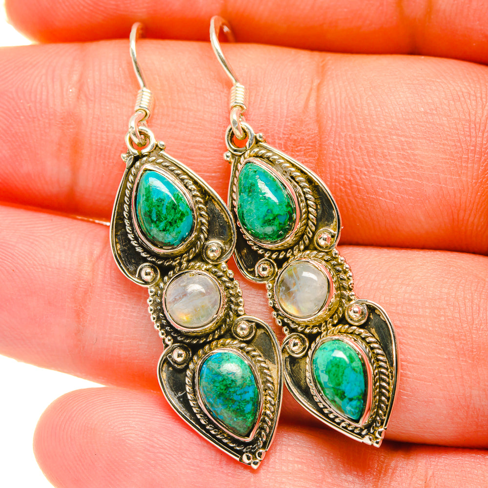 Chrysocolla Earrings handcrafted by Anasilvercos - EARR418777