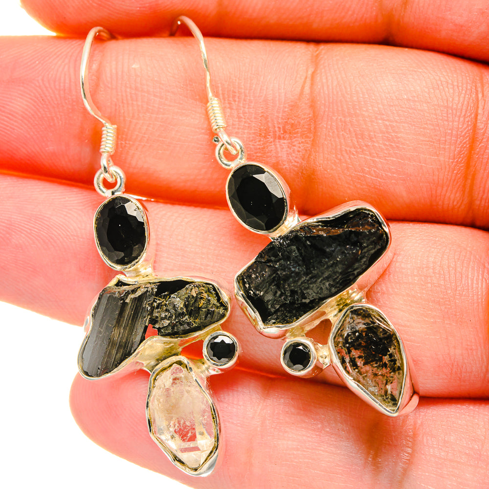 Black Tourmaline Earrings handcrafted by Anasilvercos - EARR418800