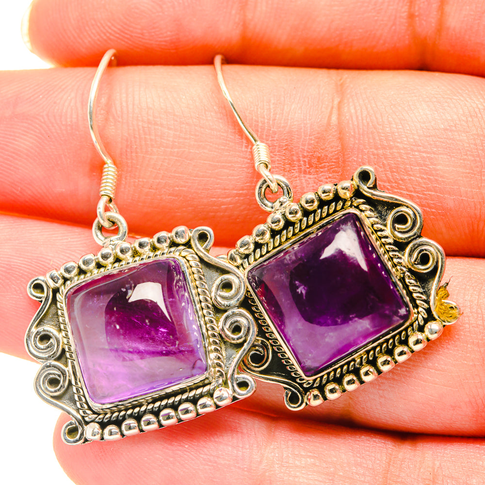 Amethyst Earrings handcrafted by Anasilvercos - EARR418802