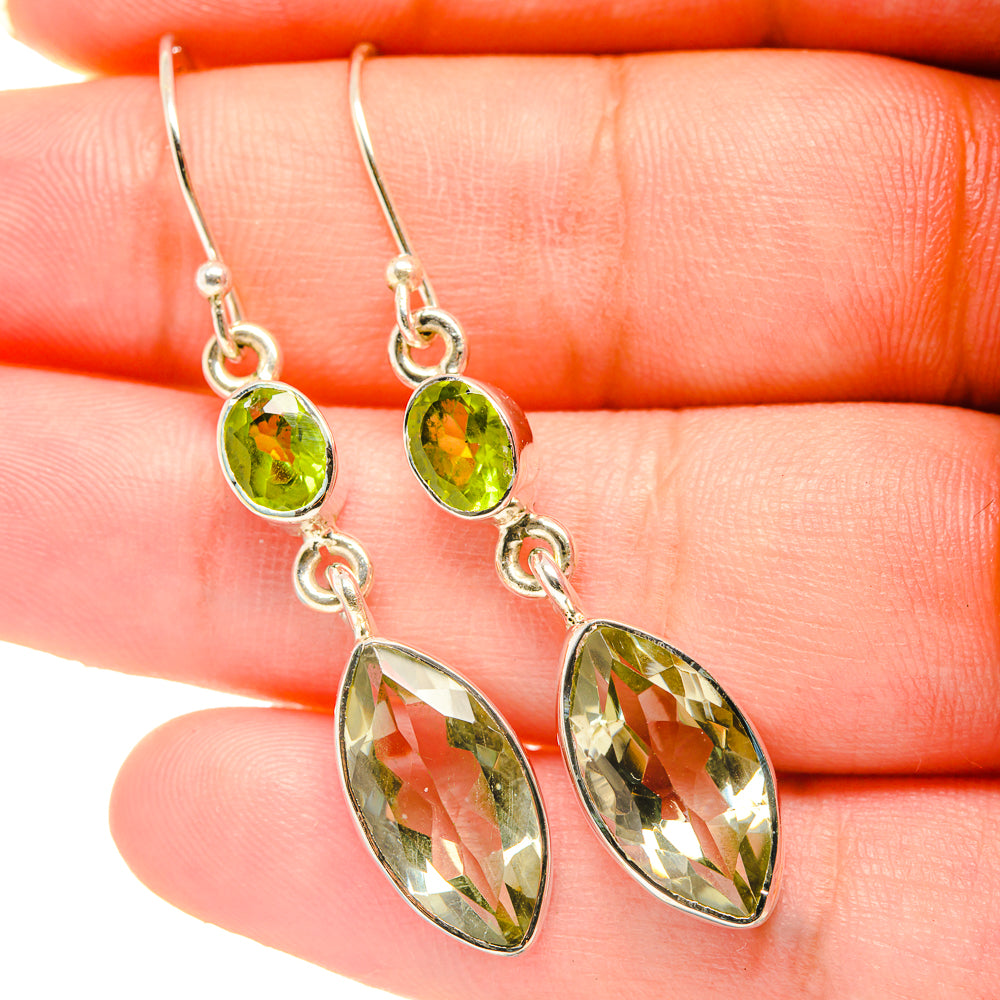Green Amethyst Earrings handcrafted by Anasilvercos - EARR418805