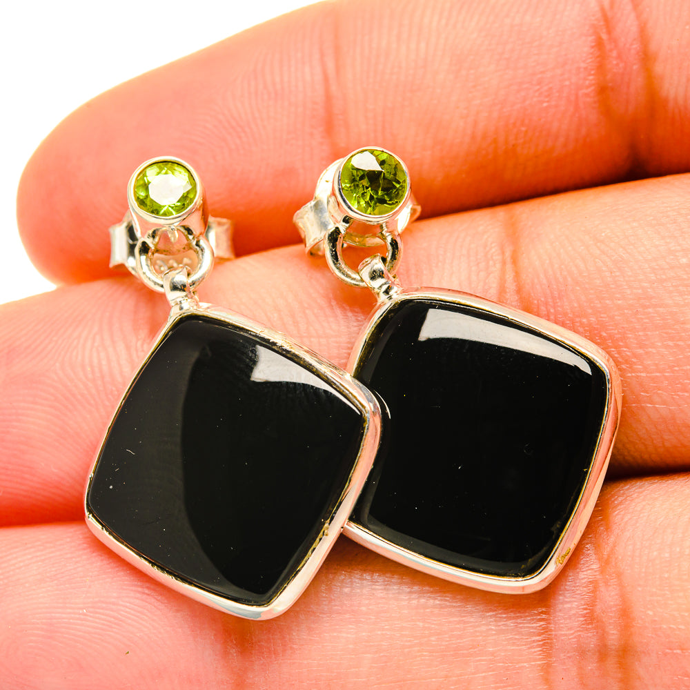 Black Onyx Earrings handcrafted by Anasilvercos - EARR418812