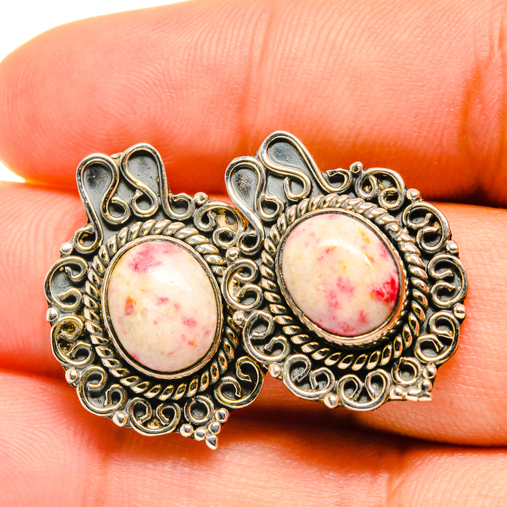 Thulite Earrings handcrafted by Anasilvercos - EARR418817