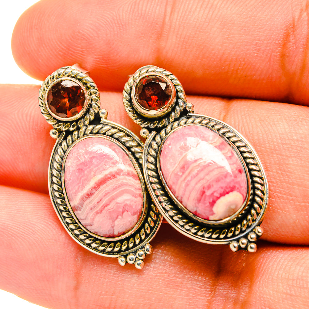 Rhodochrosite Earrings handcrafted by Anasilvercos - EARR418822