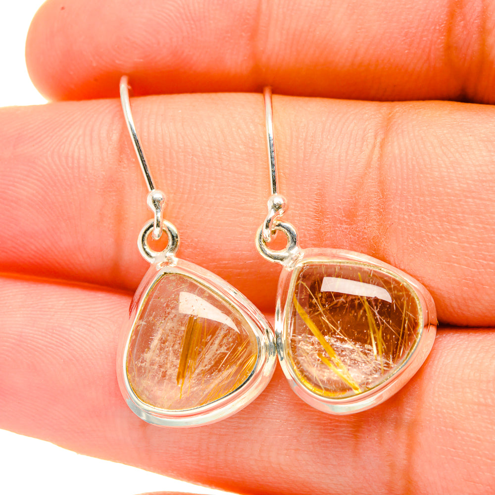Rutilated Quartz Earrings handcrafted by Anasilvercos - EARR418824