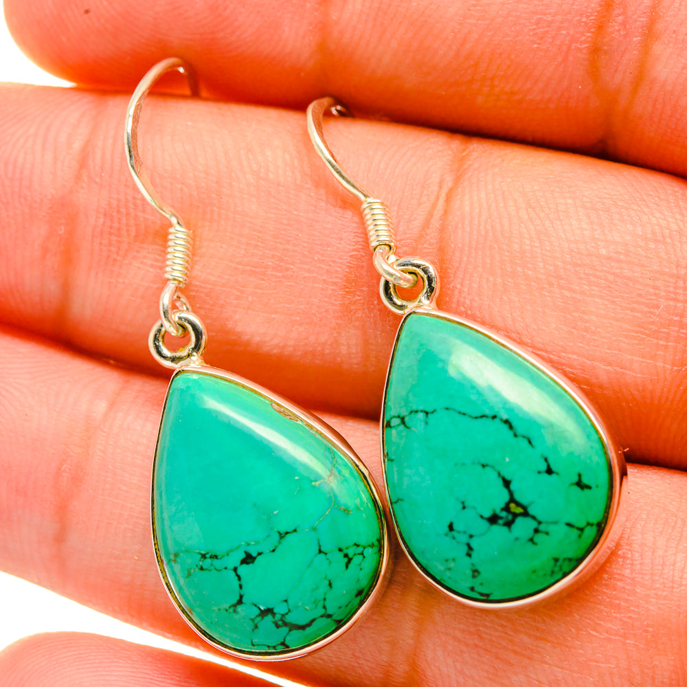 Tibetan Turquoise Earrings handcrafted by Anasilvercos - EARR418827