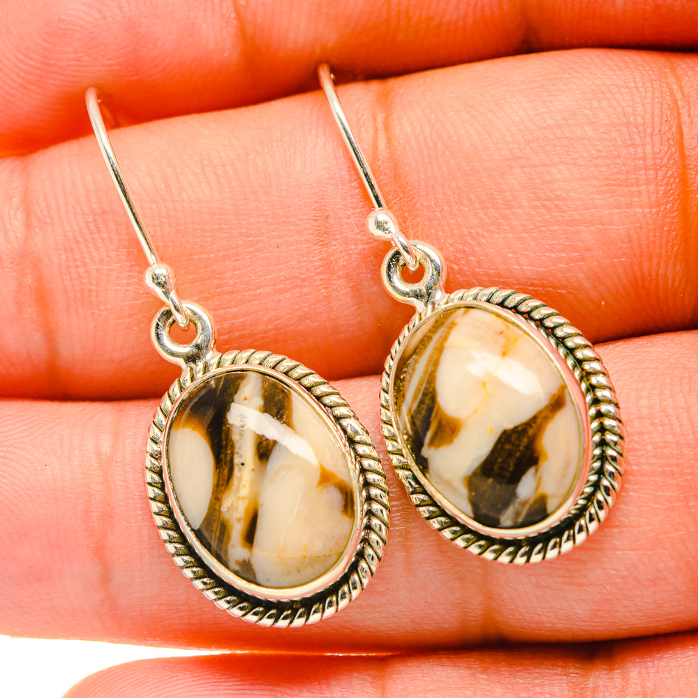Peanut Wood Jasper Earrings handcrafted by Anasilvercos - EARR418829