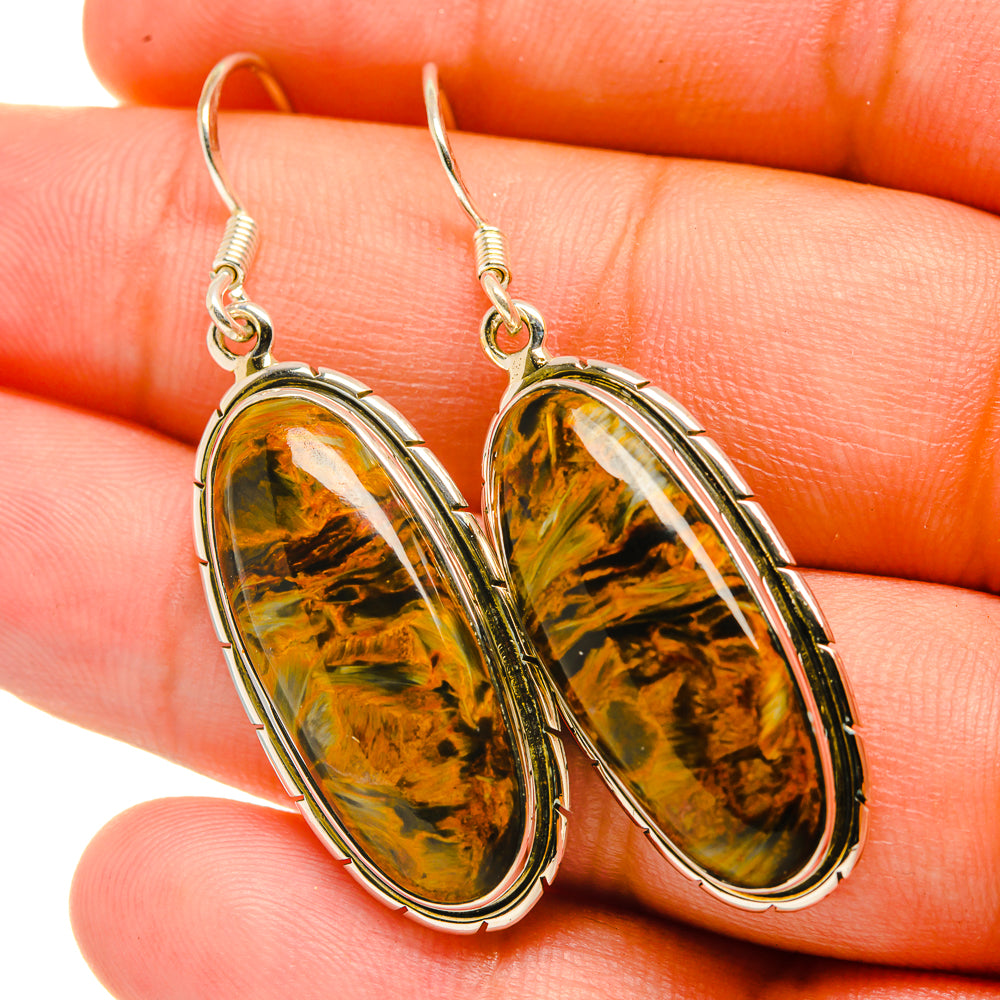 Golden Pietersite Earrings handcrafted by Anasilvercos - EARR418859
