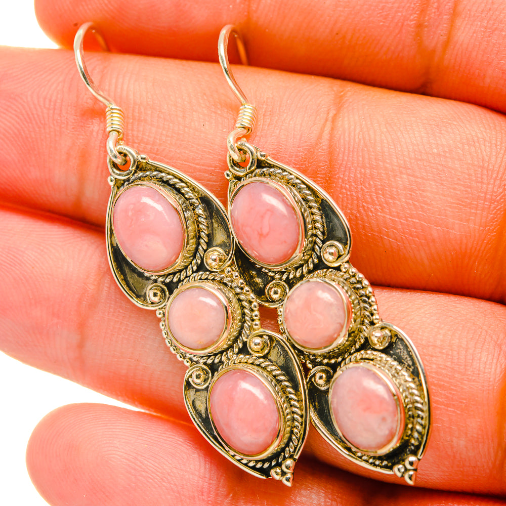 Pink Opal Earrings handcrafted by Anasilvercos - EARR418867