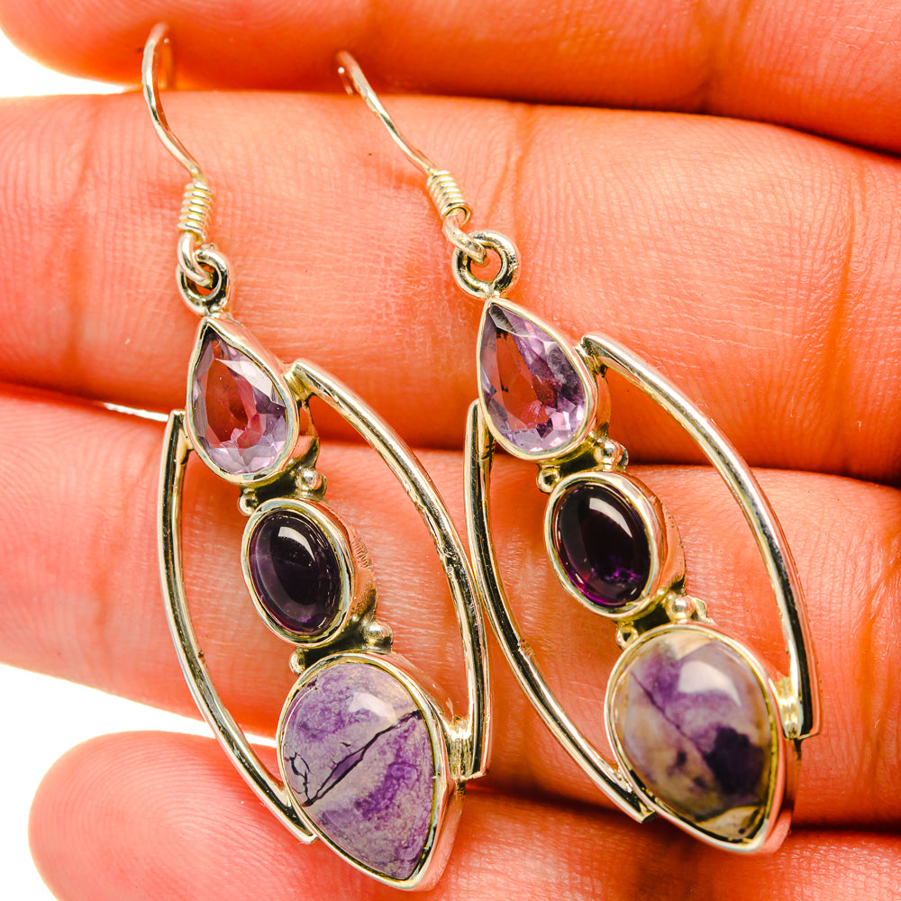 Charoite Earrings handcrafted by Anasilvercos - EARR418870