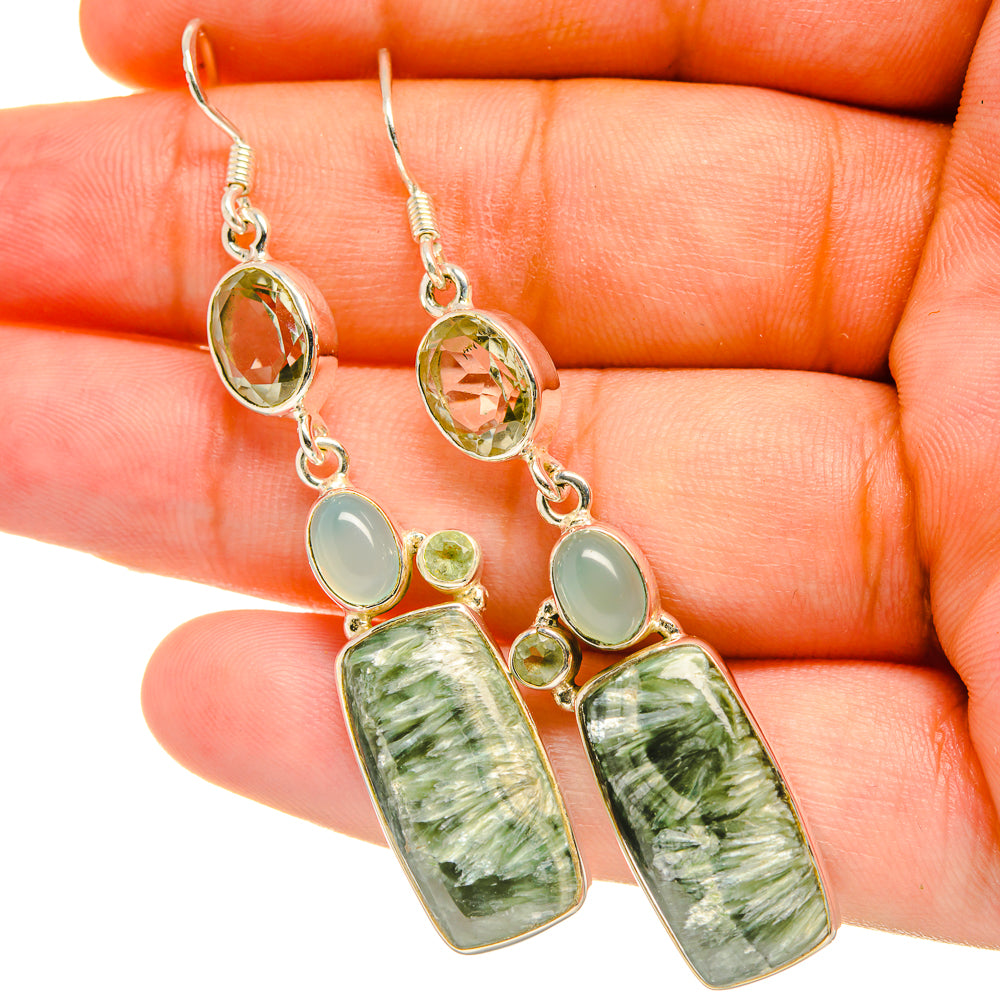 Seraphinite Earrings handcrafted by Anasilvercos - EARR418884