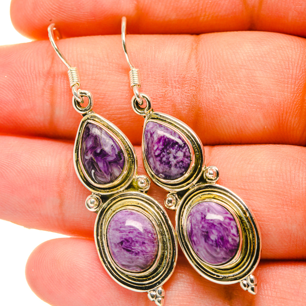 Charoite Earrings handcrafted by Anasilvercos - EARR418930
