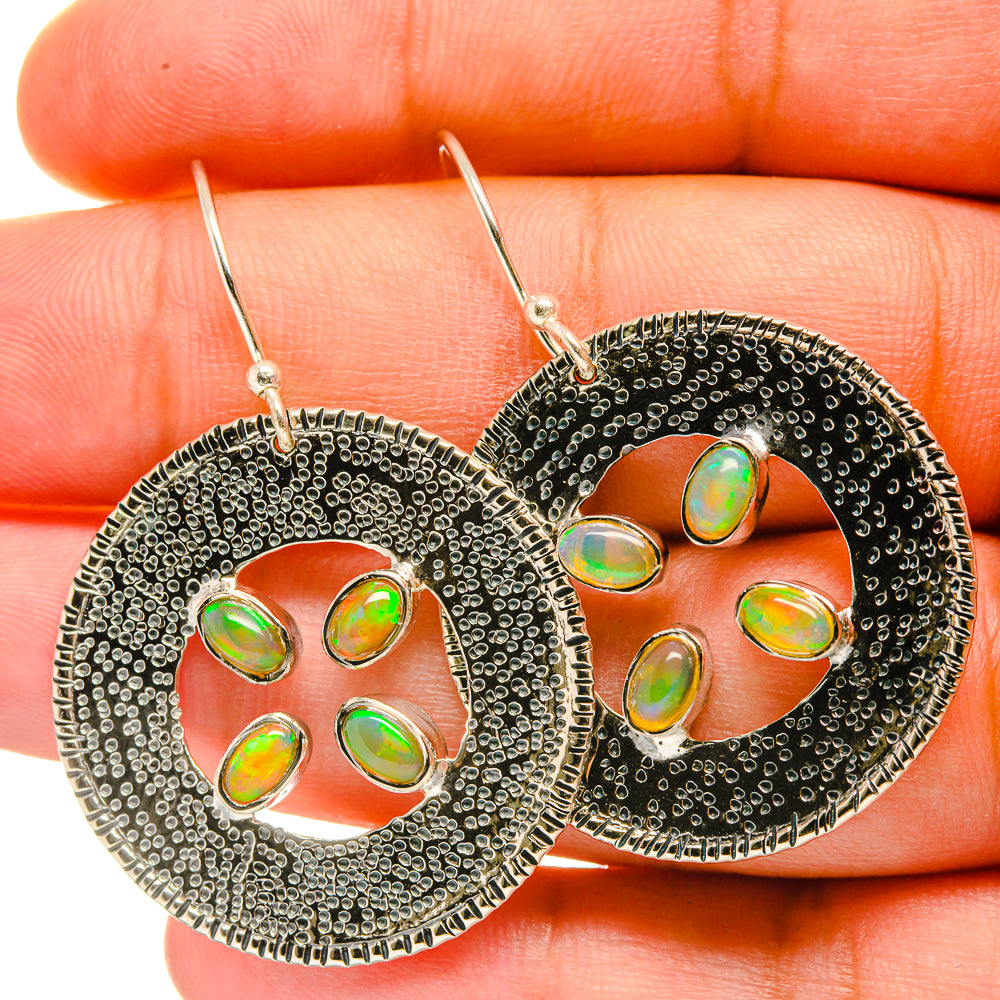 Ethiopian Opal Earrings handcrafted by Anasilvercos - EARR418942