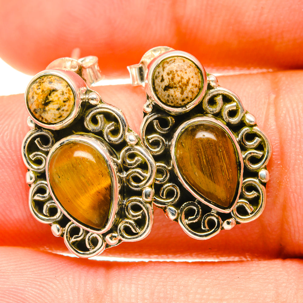 Tiger Eye Earrings handcrafted by Anasilvercos - EARR418952