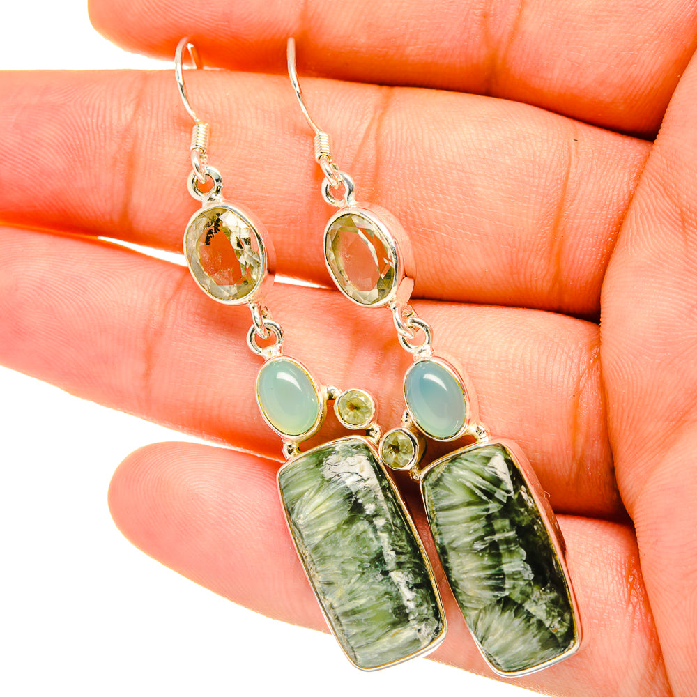 Seraphinite Earrings handcrafted by Anasilvercos - EARR418959