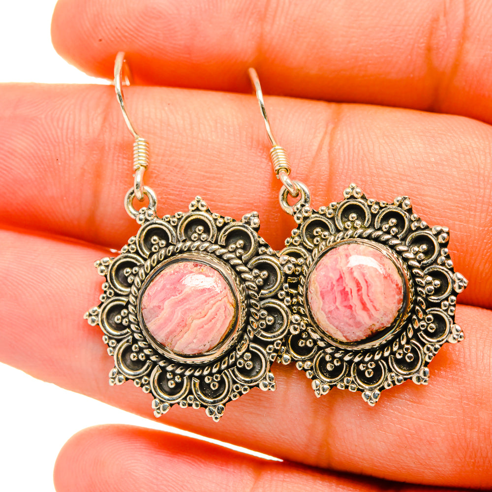 Rhodochrosite Earrings handcrafted by Anasilvercos - EARR418965