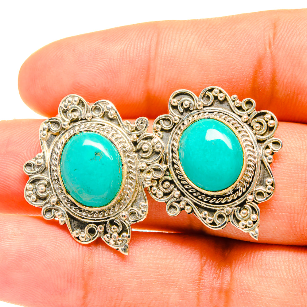 Arizona Turquoise Earrings handcrafted by Anasilvercos - EARR418966