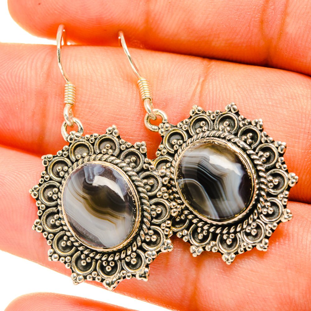 Montana Agate Earrings handcrafted by Anasilvercos - EARR418968