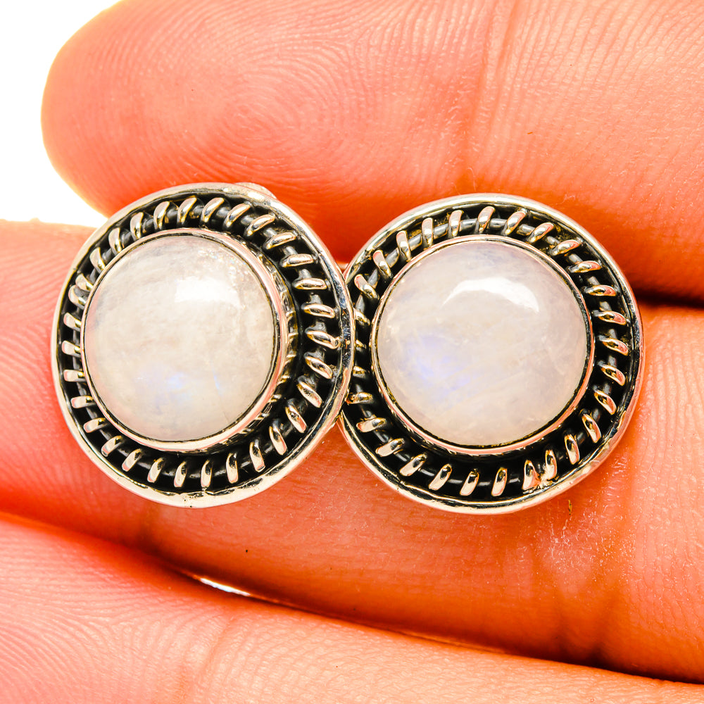 Rainbow Moonstone Earrings handcrafted by Anasilvercos - EARR418972