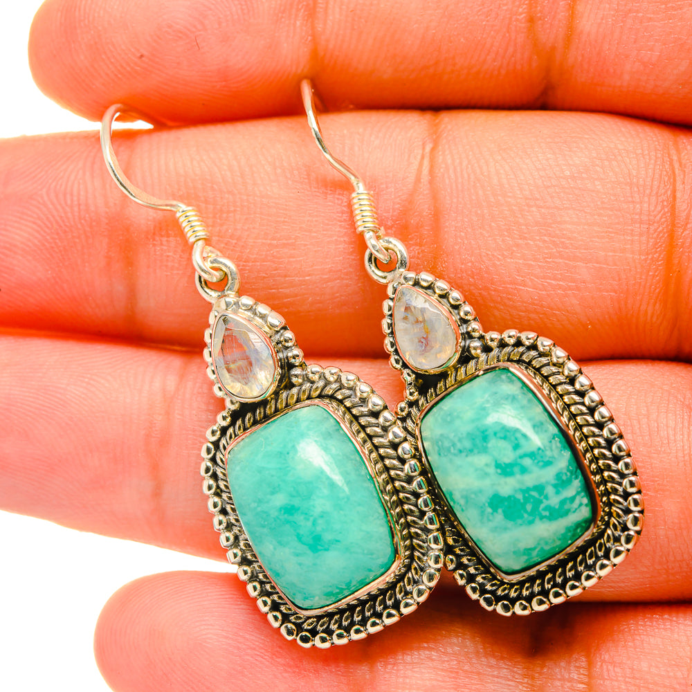 Peruvian Amazonite Earrings handcrafted by Anasilvercos - EARR418977