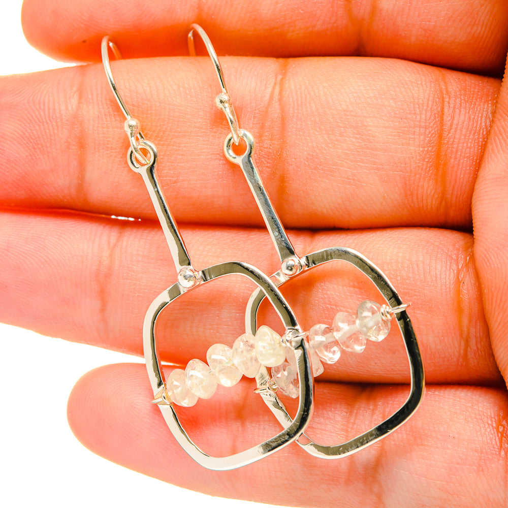 Rainbow Moonstone Earrings handcrafted by Anasilvercos - EARR418989