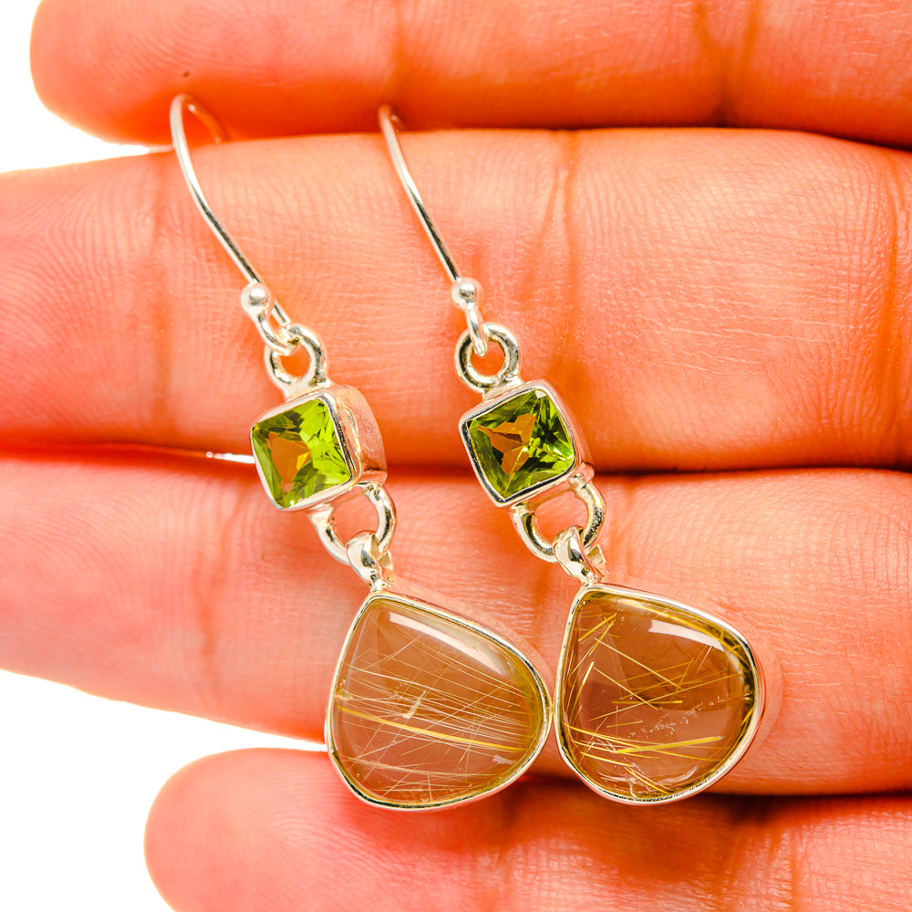 Rutilated Quartz Earrings handcrafted by Anasilvercos - EARR418996