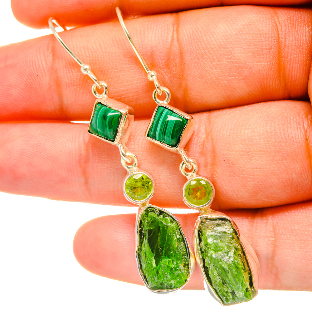 Chrome Diopside Earrings handcrafted by Anasilvercos - EARR419020